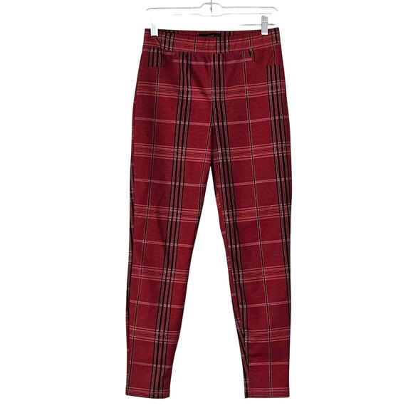 SALE Sanctuary Plaid Pull-On Slim Leg Pant Stretch - Red Multi- Sz S EUC - Picture 1 of 7